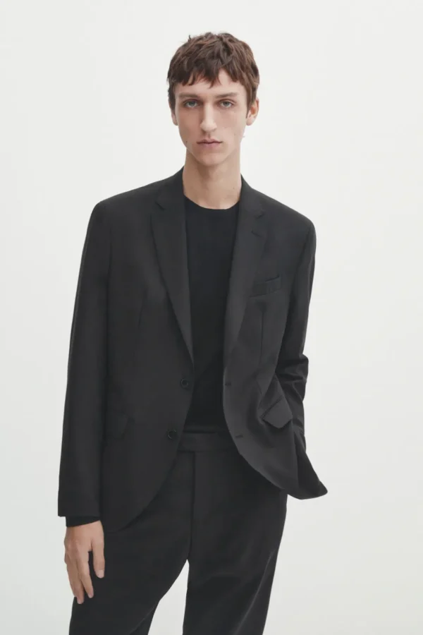 Suit blazer in 100% stretch wool