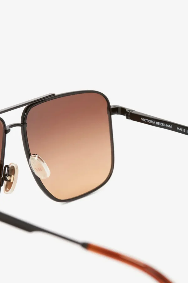 Dikdörtgen Vizörlü Altın Çerçeveli Güneş Gözlüğü