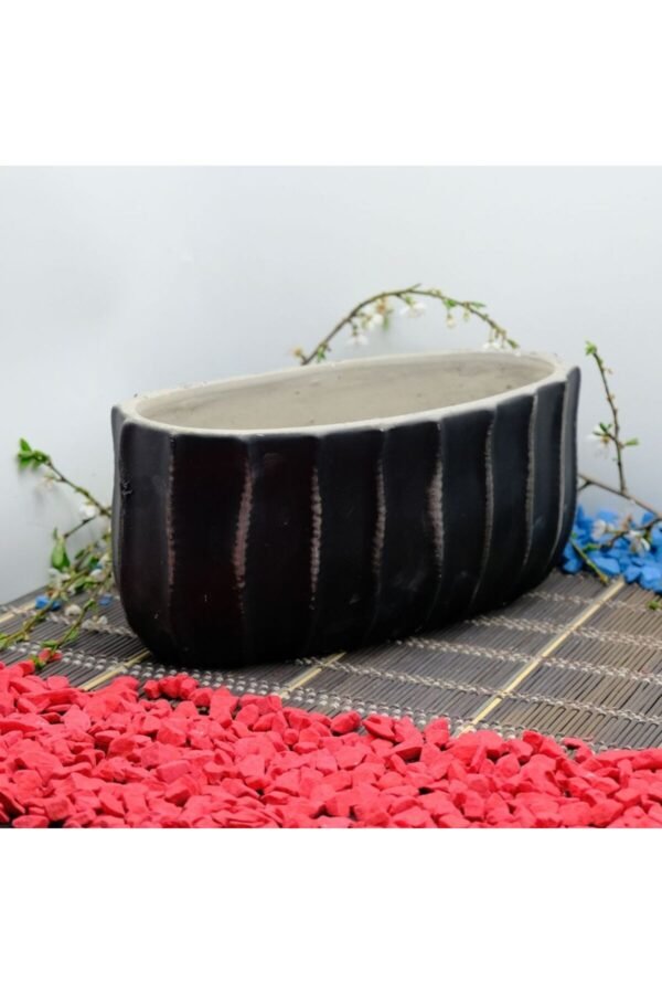 BAL KABAĞI DESENLİ OVAL ŞEKİL DEKORATİF BETON SAKSI