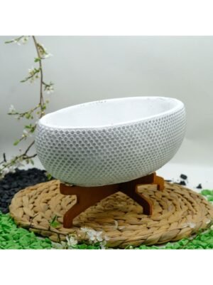 BENEKLİ OVAL MODEL AYAKLI BETON SAKSI