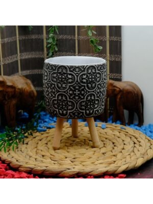 HİTİT MOTİFLİ AYAKLI DEKORATİF BETON SAKSI