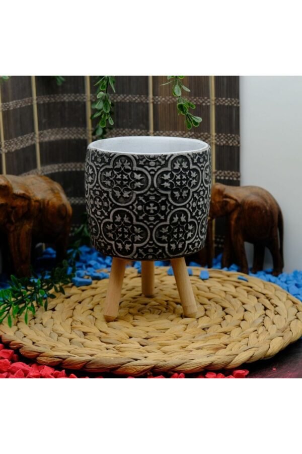 HİTİT MOTİFLİ AYAKLI DEKORATİF BETON SAKSI
